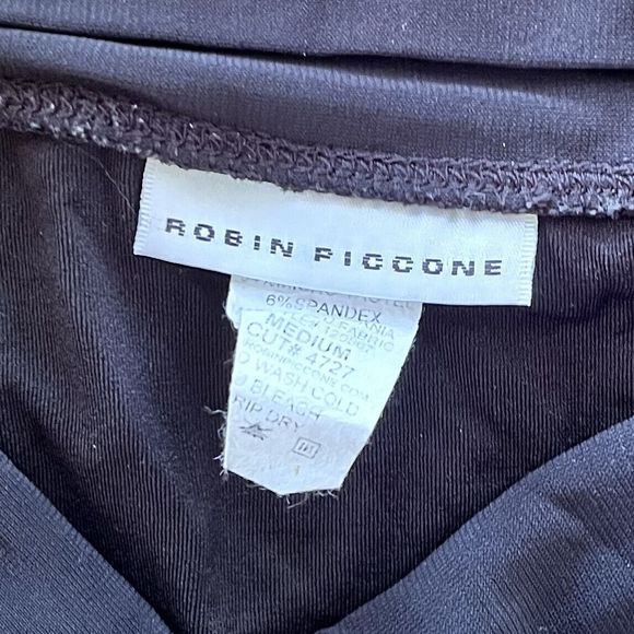 Robin Piccone Leopard Print 2pc. Sz L Top, Sz M Bottom. Black Trim. Swimsuit EUC - Picture 3 of 5